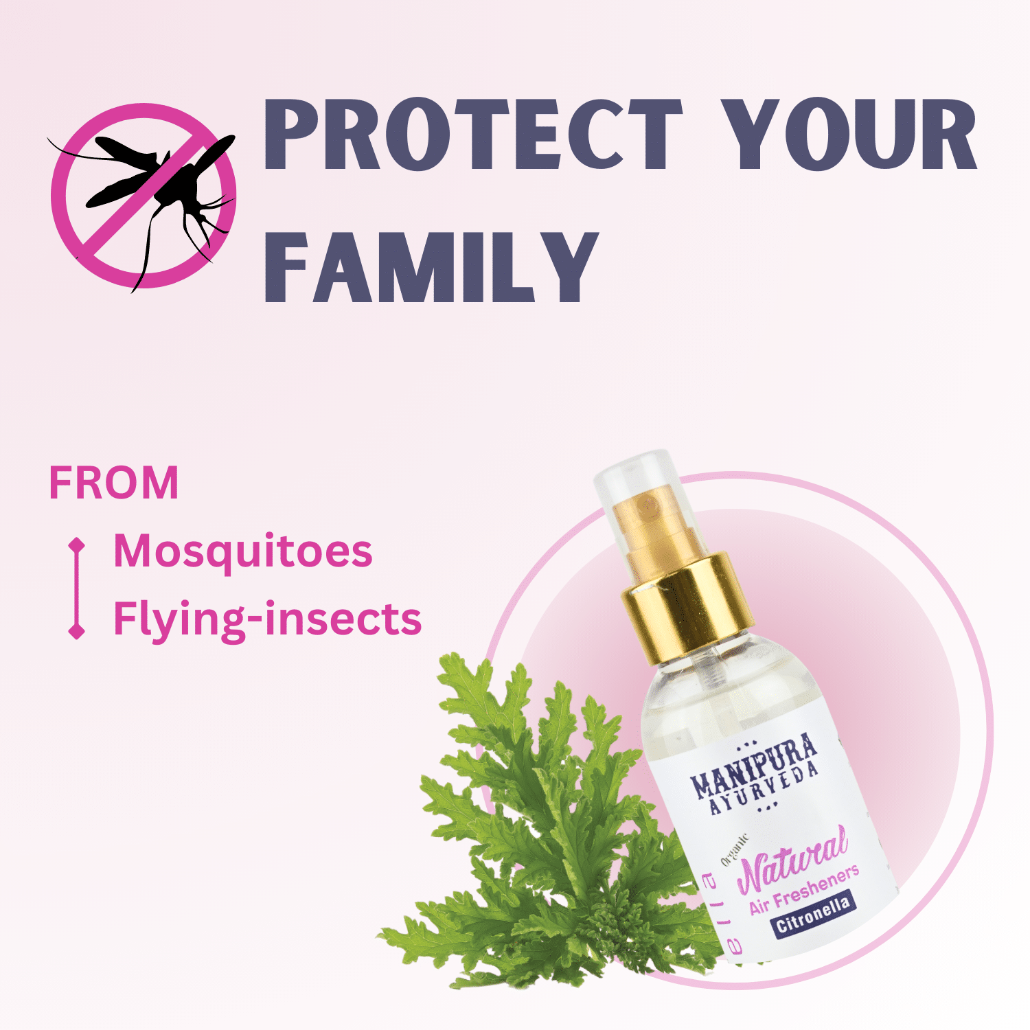 Protection with Manipura Ayurveda Pure Organic Citronella Air Freshener Spray