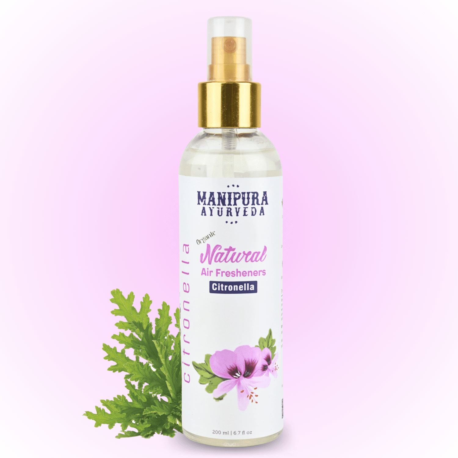 Manipura Ayurveda Pure Organic Air Freshener Spray - Citronella
