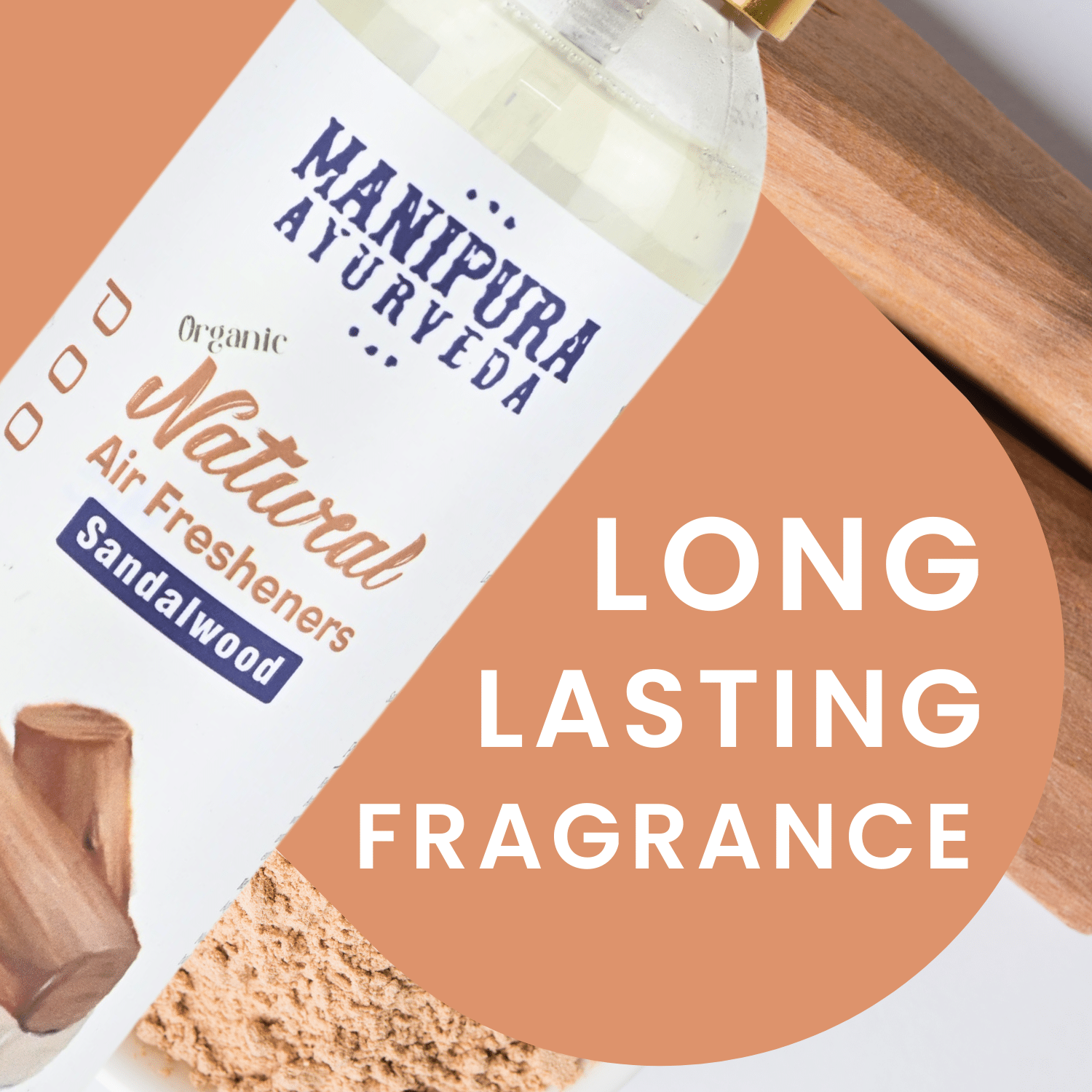 Manipura Ayurveda Pure Organic Air Freshener Spray with long lasting Sandalwood fragrance