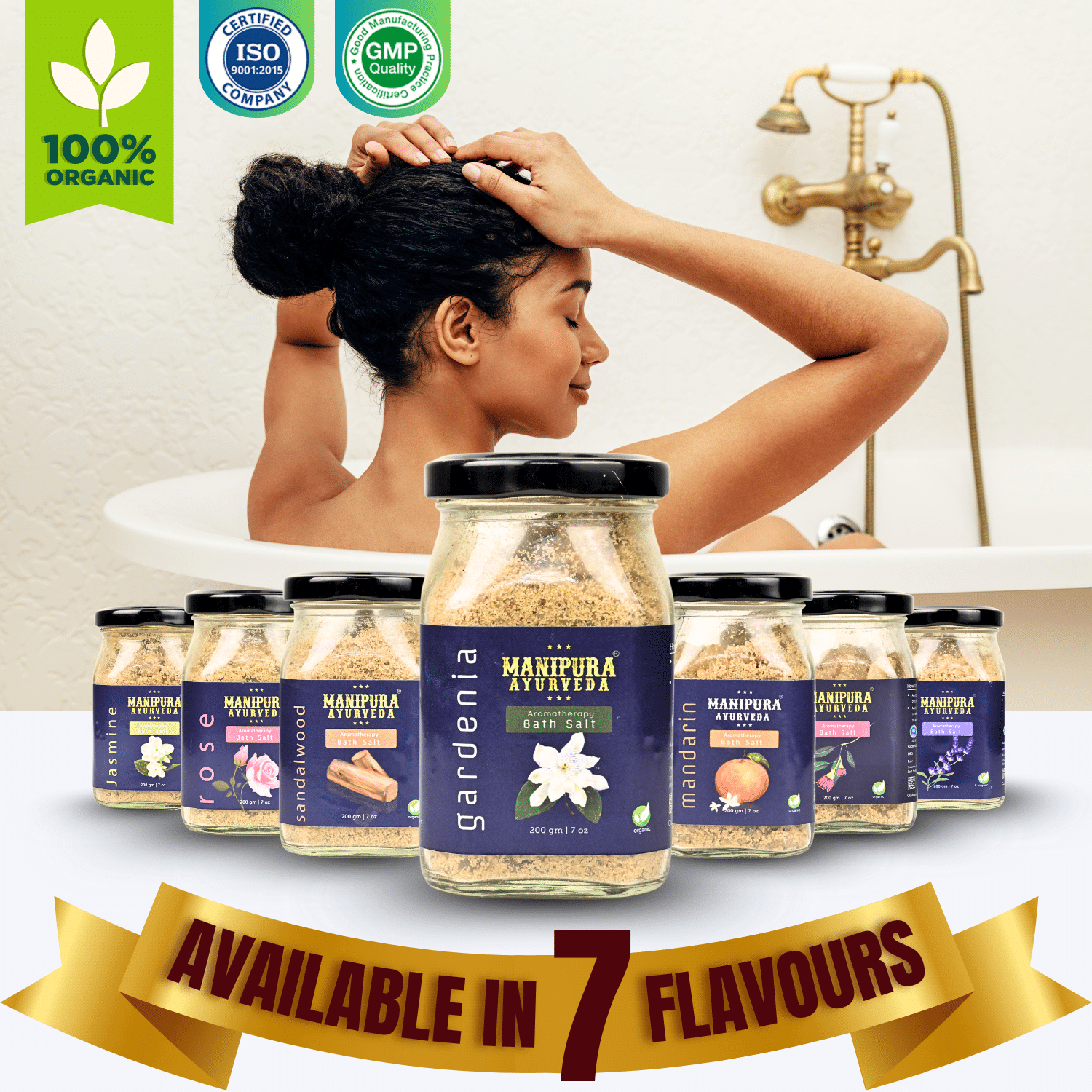 Manipura Ayurveda Aromatherapy Pure Natural Bath Salts - Gardenia